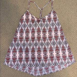 Pink, Patterned Tank Top
